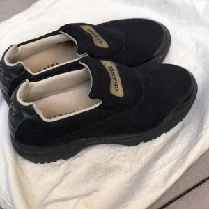 Chanel slip-on suede sneakers